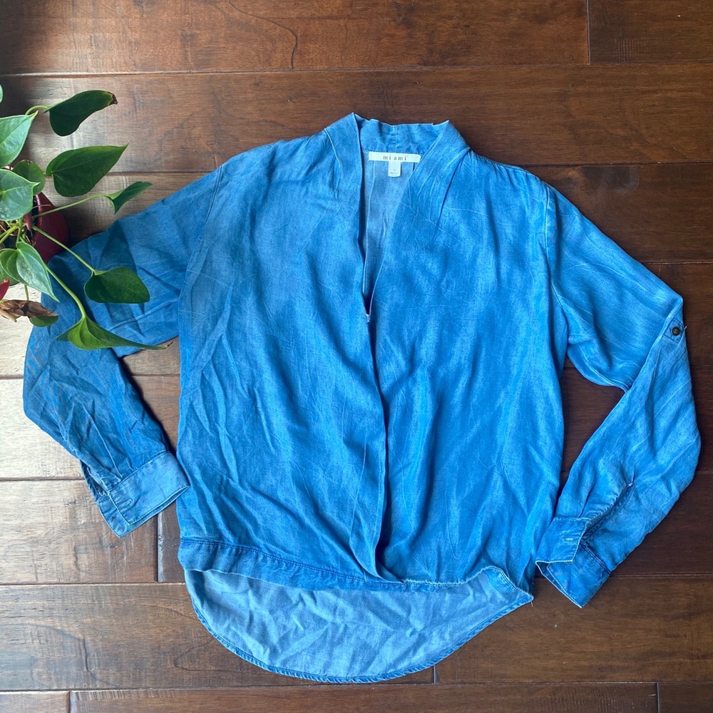 Francesca Miami Brand Denim Look Shirt